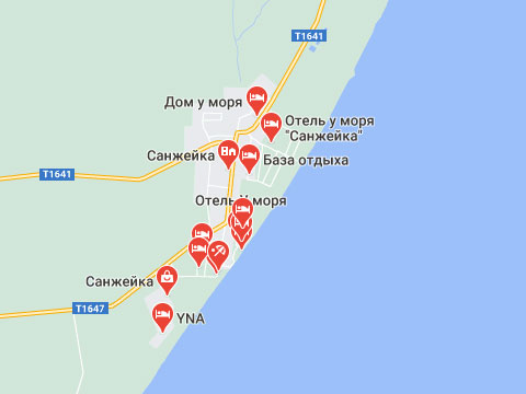 Карта Санжейка частный сектор мини-отель У моря