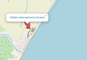 Карта Грибівка Білі роси